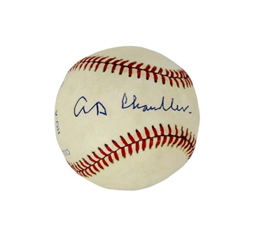 Al "Happy" Chandler Single-Signed Official American League Baseball